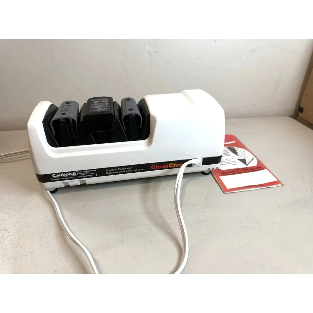 Chef's Choice 120 Electric 3-Stage Diamond Hone Knife Sharpener Label